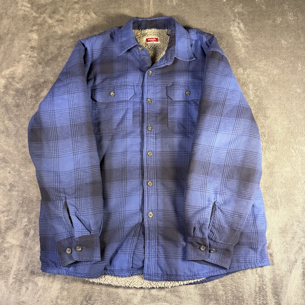 Wrangler Plaid Fleece-Lined Jacket Mens L